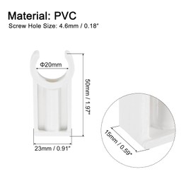 uxcell PVC Pipe Clamps Clips, 20pcs for 20mm(3/4") OD Hose Hanger Support Pex Tubing U-Shaped PVC Water Pipe Clamps, White