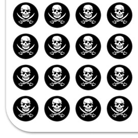 Pirate Skull Crossed Swords Jolly Roger 1/2" (0.5") Planner Calendar Scrapbooking Crafting Clear Stickers
