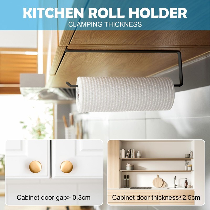 Vicloon Kitchen Roll Holder without Drilling, Pack of 2 Paper