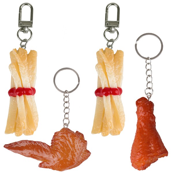 CAIRAC Imitation Food Keychain French Fries Chicken Nuggets Fried Chicken