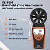 Handheld Vane Anemometer Air Flow Tester, Kethvoz Digital Wind Speed