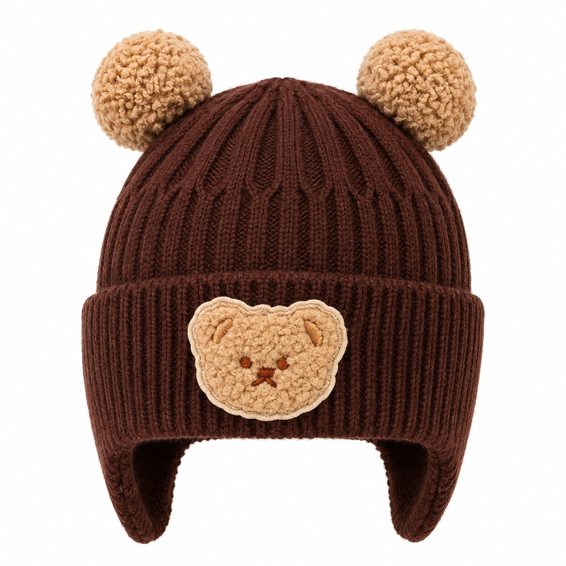 Baby Bear Ear Winter Hat for Kids – Soft Knitted