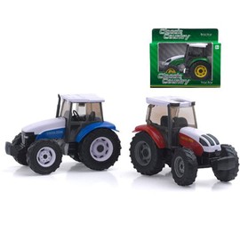 CLASSIC COUNTRY from Peterkin | Tractor Toy Vehicle | 14cm Red / Blue / Green Farm Tractor with detailed features and free wheel action | 1:32 Scale | Diecast Vehicles | Ages 3+
