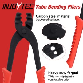 INJOYTEC Tube Bending Pliers Copper Pipe Bending Pliers Copper Tube Bender Brake Line Forming Bending Tool Pliers Tube Lines Bender Fuel Brass Tube Bender Pliers for Brake and Fuel Line Work