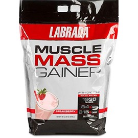 Labrada Nutrition Muscle Mass Gainer, Strawberry, 12 Pound