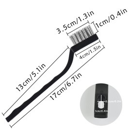 Topspeeder 24 Pieces Wire Brush Scratch Brush (Stainless Steel + Brass), Curved Handle Masonry Brush Wire Bristle for Cleaning Welding Slag and Rust