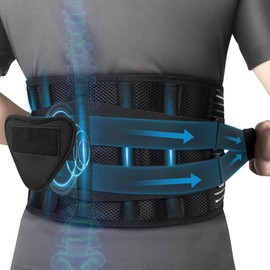 Qetiuy Back support belt for men and women，Adjustable Support Straps - Lower Back Brace -L（1 count）
