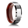 JEWPER Tungsten Rings for Men Womens 8mm Black Silver Fashion