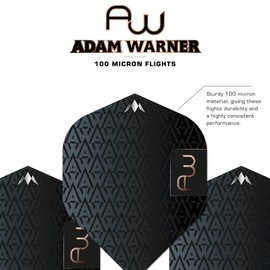 Mission Darts Mission Solo Dart Flight | No. 2 Standard Shape | 100 Micron, Adam Warner, 1 Set of 3 Flights (F4206)