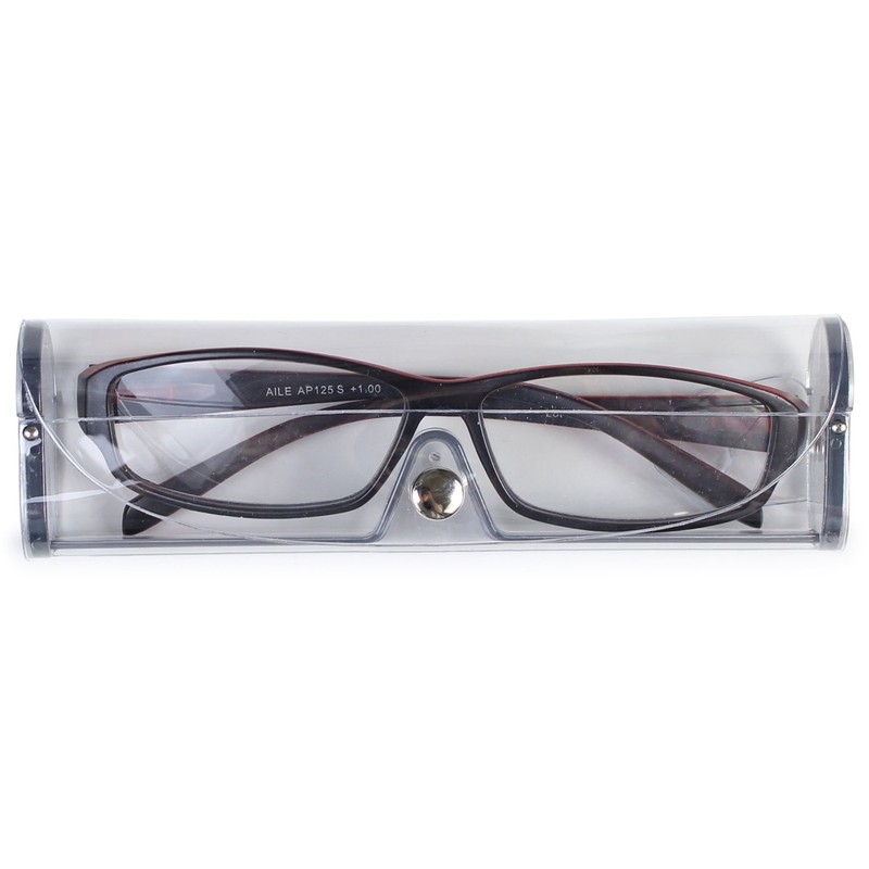 エール 老眼鏡 2.0 度数 メンズ プラスチックフレーム バネ蝶番 ブラック レッド AP125S