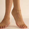Dabovos Ankle for Women 18K Gold Plated Dainty Beads Chain
