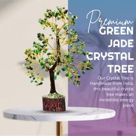 AstraVeda Green Jade Tree, Tree of Life, Crystal Tree, Feng Shui Tree, Positive Energy Tree, Meditation Gift, Crystals and Stones, Spiritual Items, 300 Beads