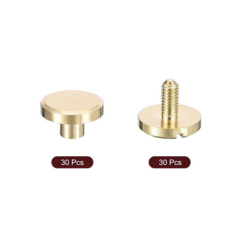 sourcing map 30Pack Brass Chicago Screws, 3x10mm Flat Head Screw