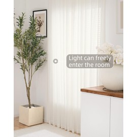 PTCPIKOSOO Linen Curtains White Striped Curtains 63 Inch Long for Living Room/Bedroom, Soft Thick Stripe Pattern Light Filtering Pinstripe Window Treatment (2 Panels, W52 x L63, White)