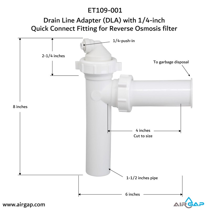 Drain Line Adapter (DLA) with 1/4-inch Quick Connect Fitting for