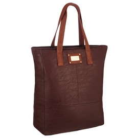 EyeCatchBags - Maribel Womens Faux Leather Tote Handbag ShoulderBag Brown