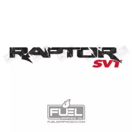 Raptor For Ford Raptor SVT Premium Vinyl Decal - 27.5 x 5" - Gloss Black and Red