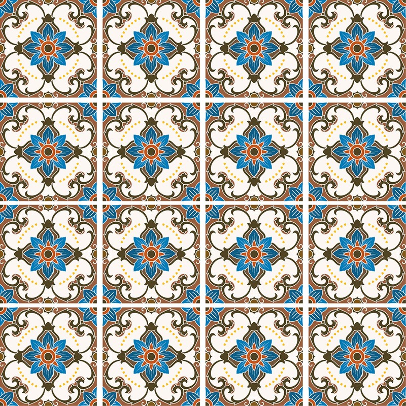 Poromoro Spanish Portuguese Azulejo Style Peel and Stick Backsplash Tile