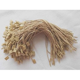 Hemp Twine Strings for Tags 8",1000 Pcs Hang Tag Fasteners with Security Loop Pin Tie Easy and Fast to Attach Hang Tag by Cshopcc