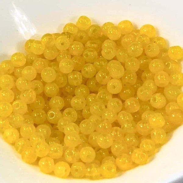 PRECIOSA Czech Pressed Druk Round Smooth Glass Beads 4mm Yellow