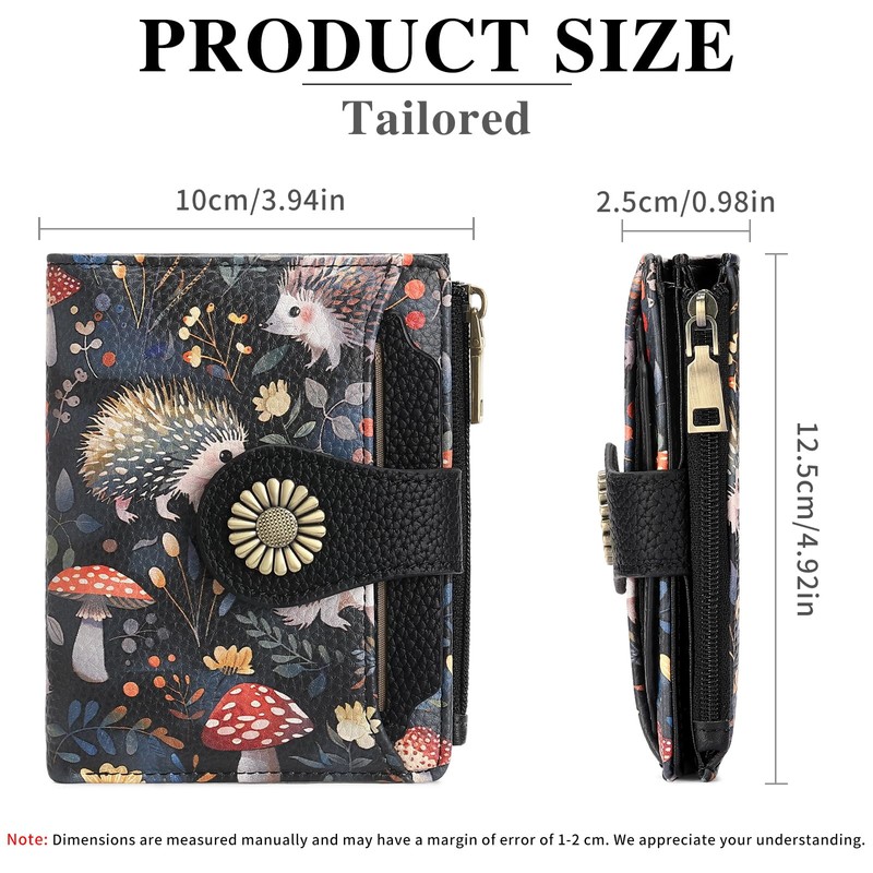 SENDEFN Small Wallet Women RFID Blocking Bifold Card Holder Compact