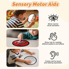 Upgraded 16 Set Sensory Mats, Mixed Colors Sensory Toys for Kids with Autism, Tactile Wall Panel Montessori Toy, Educational Toys for 3 Year Old, Toddler Learning Classroom Supplies Gift(8.3 Inch)