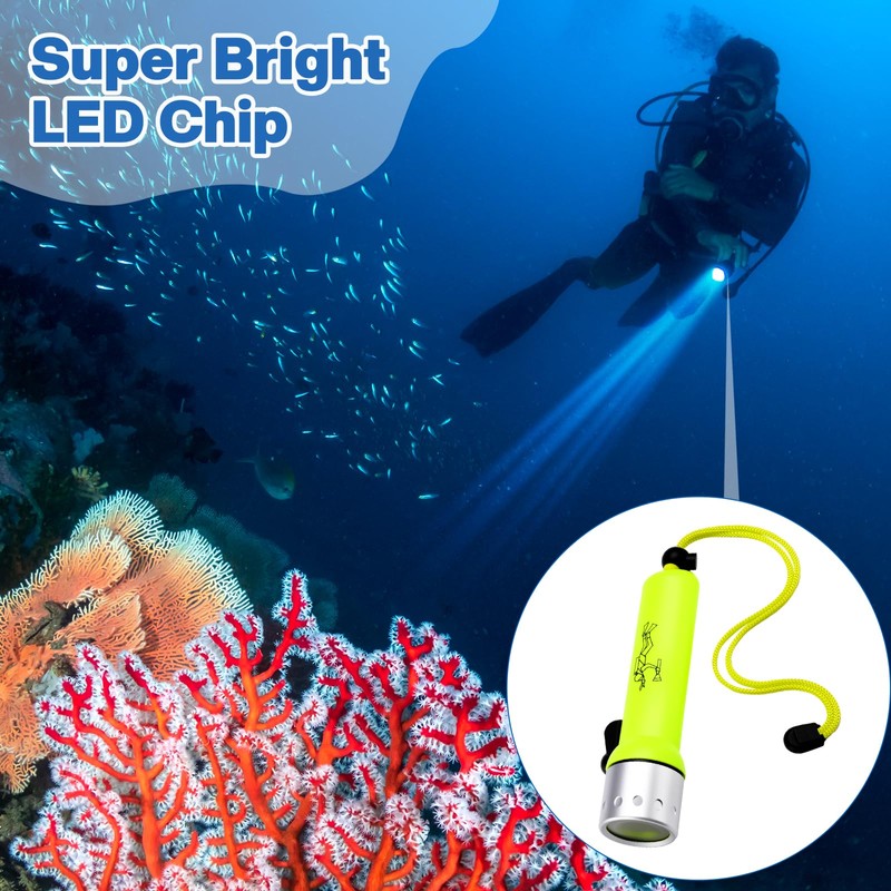 Retisee 4 Pack Scuba Diving Flashlight, 1000 Lumen T6 LED