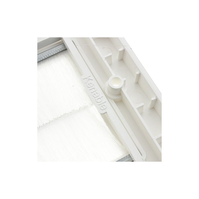 kenable White Brush Front Plate for Cable Exit / Wall