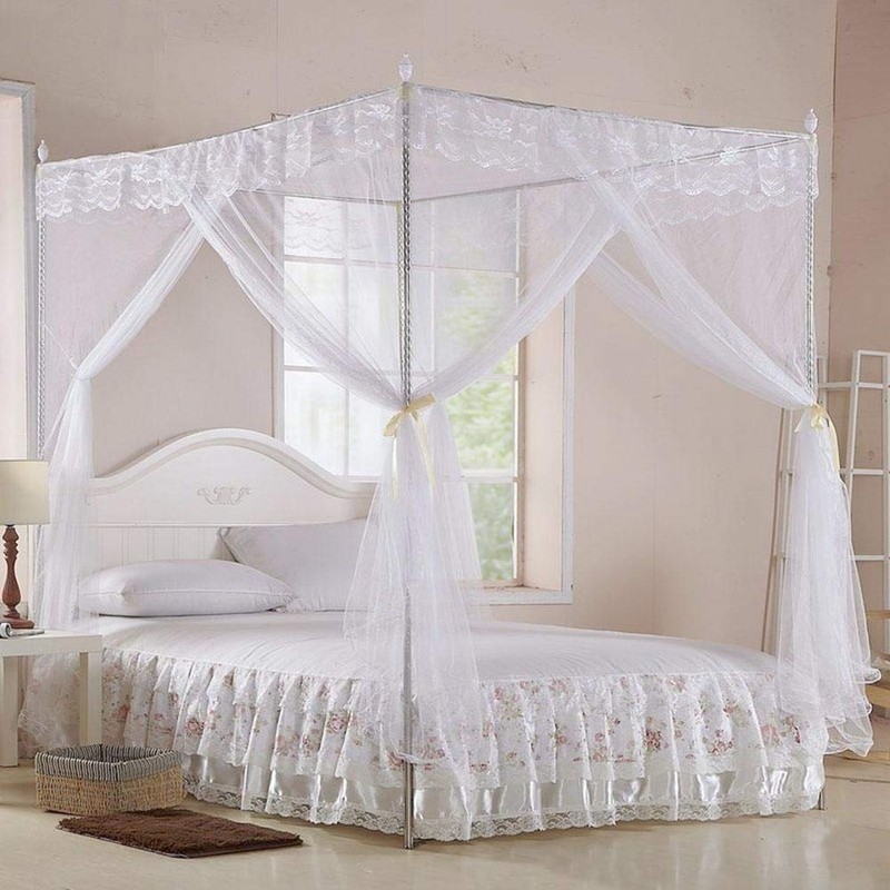 Caredy Mosquito Net, Universal White Luxury Mosquito Net Princess Three