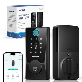 Hornbill WiFi Smart Locks for Front Door: Keyless Entry WiFi Keypad Deadbolt Lock, Compatible with Alexa, Remote Control, Fingerprint Password Unlock, Auto Lock, Built-in Wi-Fi (2.4Ghz, NOT 5G)