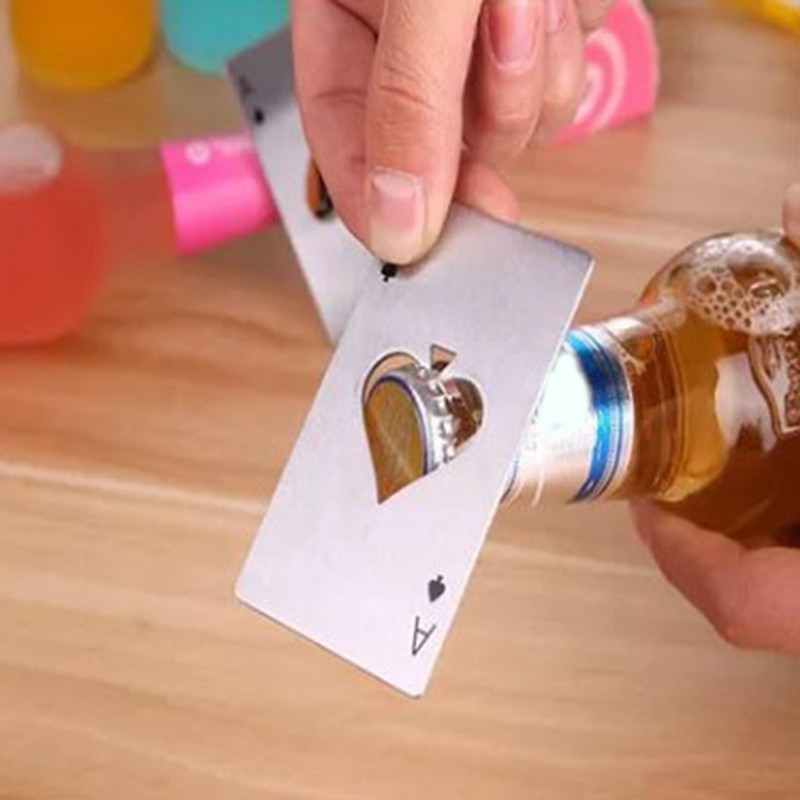 20Pcs Poker Card Bottle Opener Ace Poker Shaped Stainless Steel