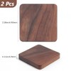CALFOVERA 2PCS Black Walnut Cup Holders 6cm Small Square Wooden