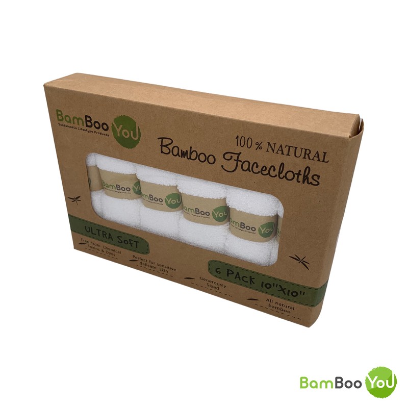 BamBoo You- Premium Bamboo Face Cloth -Pack of 6 –Size