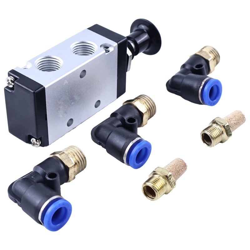 JZGRDN 4-Way 3-Position Manual Air Valve With Five 1/4 Inch