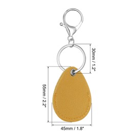 [PATIKIL] Leather Key Chain Leather Keychain with Key Ring Keychain Holder for Key ID Key Card, yellow