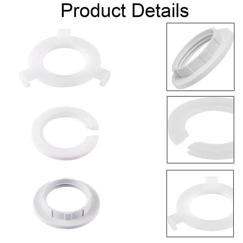 20 Pcs Bright White Adapter Ring Reducer Kit For Lampshade