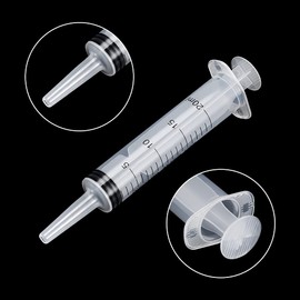 12 Pack 20ml Plastic Syringes, Individually Sealed with Measurement & Cap for Feeding Pets, Liquid, Jello Shots, Lip Gloss, Paint, Epoxy Resin, Oil, Watering Plants, Refilling (20ml, Plastic)