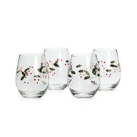 Pfaltzgraff Winterberry Stemless Wine Glasses (Set of 4)