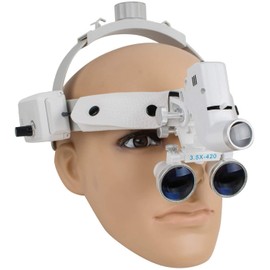 3.5X Professional Magnifying Glass with Adjustable 5W Headlight Headband for Dentist, Surgery, Jeweler or Hobby Adjustable Pupil Distance