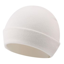 PESAAT Newborn Hospital Hat Infant Baby Boy Girl Cotton Beanie Preemie 0-12months Hats (CA/US, Age, 6 Months, 12 Months, White)