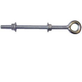 150mm 6" x 3/8" No.452 Welded Eye Bolts c/w 2 Nuts & 2 Washers - Assembled - Zinc Plated