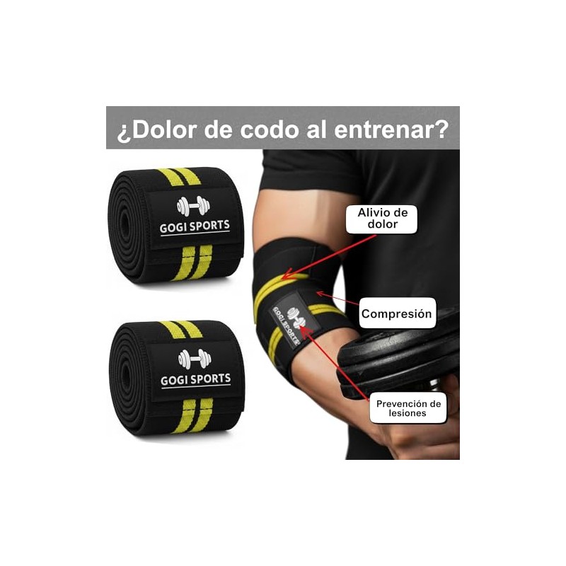 Kit Vendas Para Rodilla Knee Wraps + Coderas +muñequeras Gym