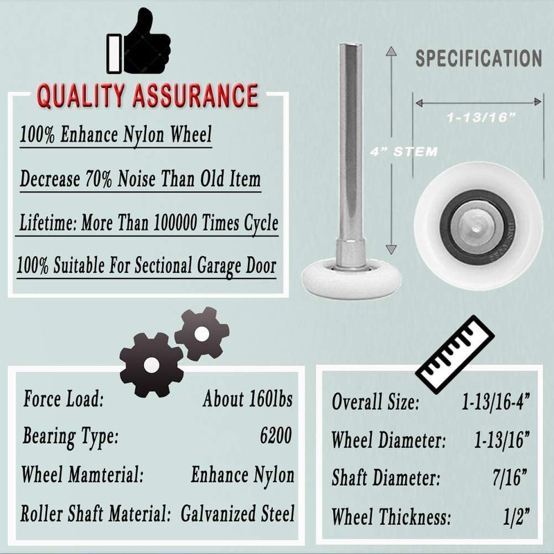 Surpass Garage Door Hardware Kit Roller/Hinge/Top Bracket/Wire Rope (for 16'x8'