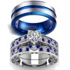 LOVERSRING Couple Ring Bridal Sets His Hers Women 10k White