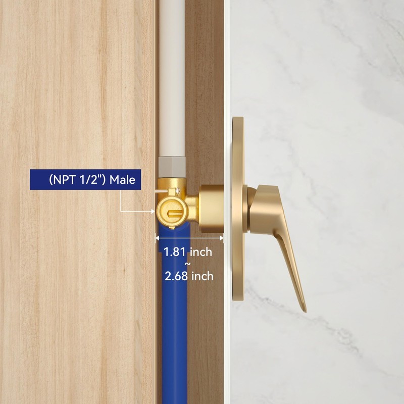 Lavatrum Brush Gold Shower Head and Handle Set Single Spray