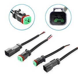 HEYWEGO Deutsch DT DTP 2 pin Male Female Wiring Harness for LED Work Light/LED Work Light Bar Replacement Connectors-2 Set