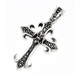 TRUELEMENTS(トルゥーエレメント) ネックレス ペンダント シルバー925 十字架 クロス メンズ ストーン ジルコニア 黒 (TESV-0004) (トップのみ)