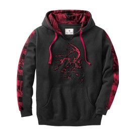 Legendary Whitetails Men's Camo Plaid Outfitter Hoodie, Black, X-Large