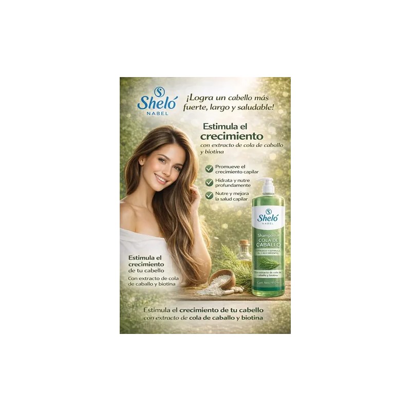 Shampoo Cola De Caballo 950ml Para Crecimiento Shelo Nabel