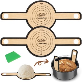 Silikon Backmatte für Dutch Oven,backmatte brot,Antihaft 2 PCS, leicht zu reinigen, wiederverwendbare Silikon Backmatte mit langen Griffen,Teigmatte mit Teigschneider